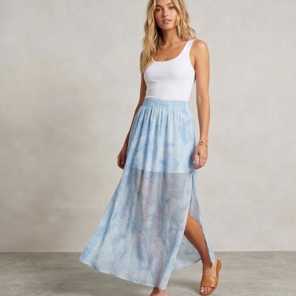 NWT Abercrombie & Fitch Star Pattern Sheer Maxi Skirt